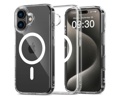 Etui do telefonów TECH-PROTECT Flexair Hybrid Magsafe do iPhone 16 Clear 5906302311460